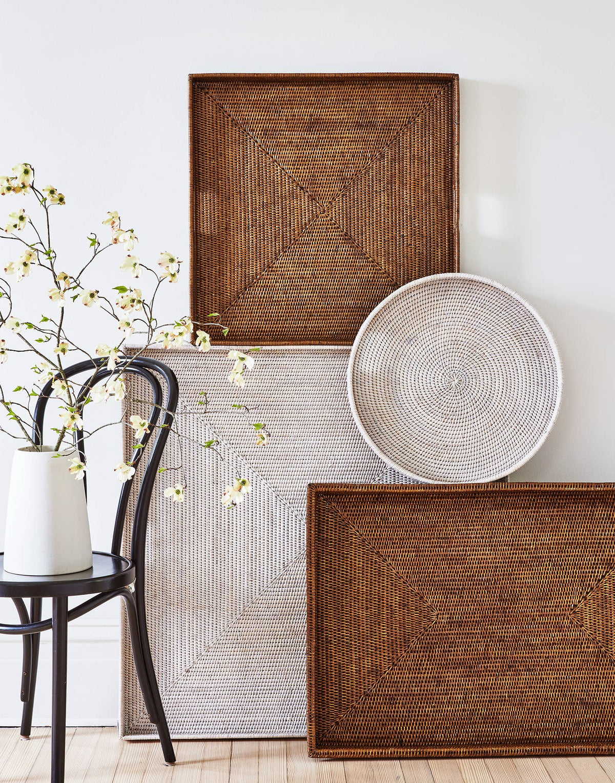 Square Woven Tray with Handles