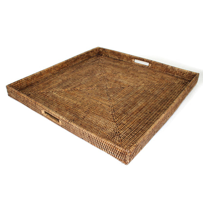 Square Woven Tray with Handles