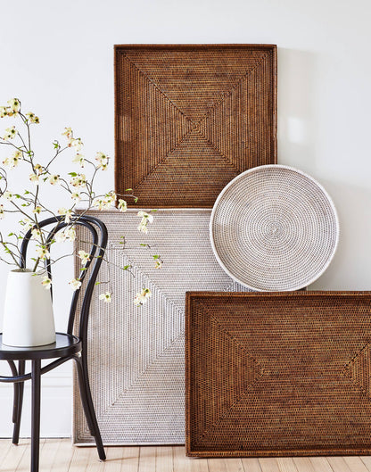Square Woven Tray with Handles