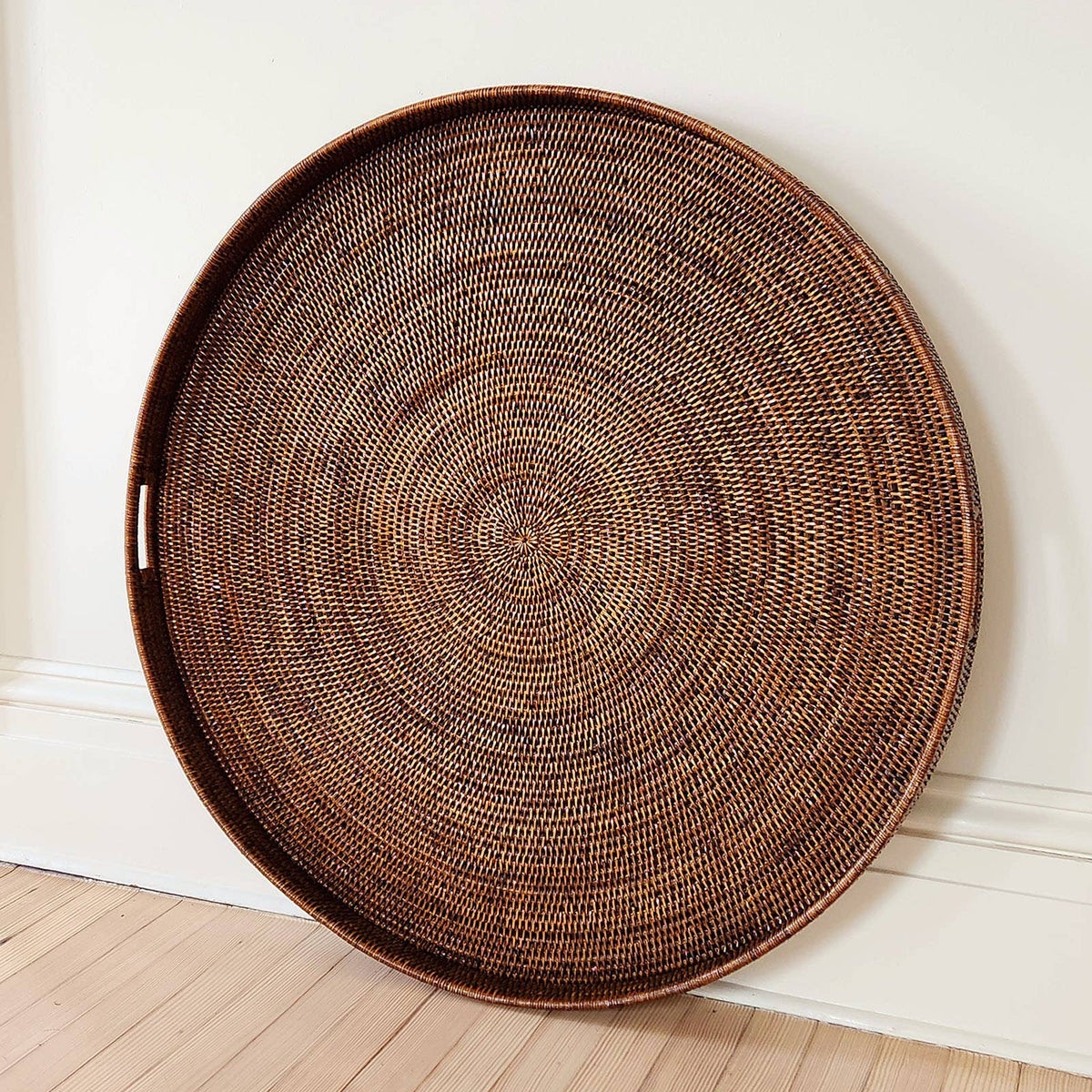 Round Woven Tray with Handles