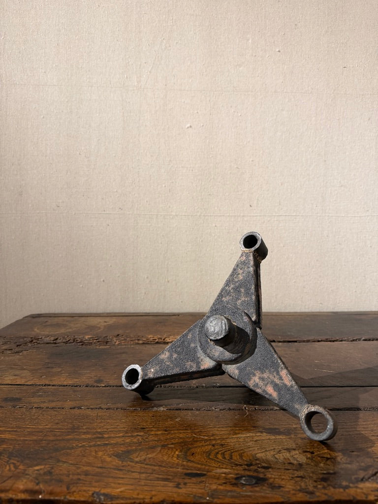 Front view of sculptural stoneware resting on its rear support